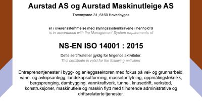 Certificate environmental management system